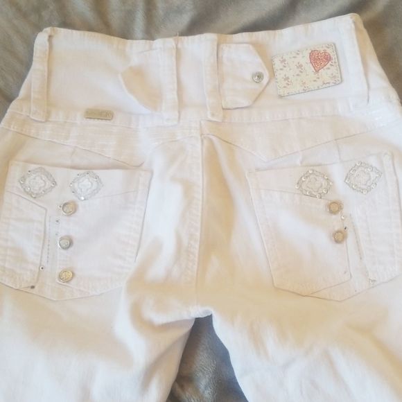 White Embellished Denim jeans - Picture 6 of 8